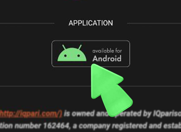 Step 2 of installing the IqPari app on Android showing the button labeled "Available for Android."