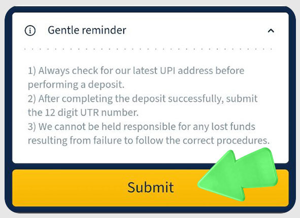 Mostplay app deposit screen with "Submit" button