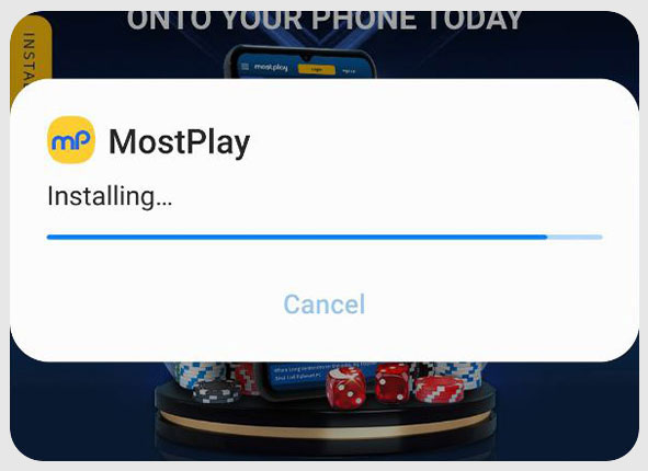 Step 4 of installing the Mostplay betting APK on Android.