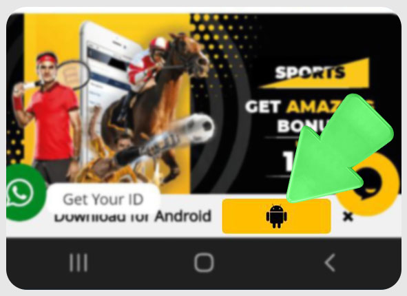 Step 2 of downloading the SatBet app on Android showing the download page with the SatBet APK button.