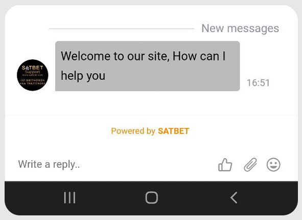 Chat with customer support for the SatBet APK download link.