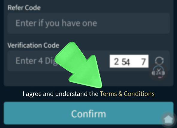 Step 4 of registration and verification in the Six6s betting app — with 'I agree and understand the Terms & Conditions' button.