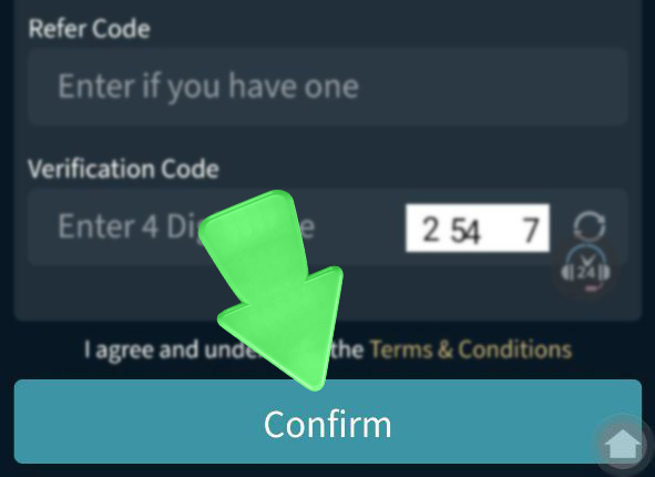 Six6s app registration step with visible 'Confirm' button.
