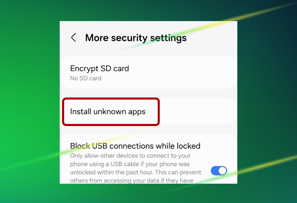 Step 3 of Dafabet app download for Android: showing the 'Install unknown apps' button