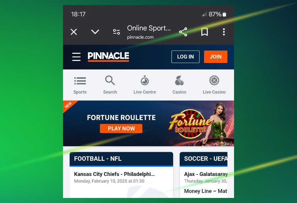 Pinnacle APK India download step 1 — go to the main page.