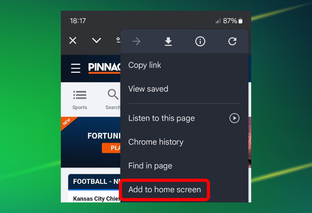 Step 3 – Add Pinnacle APK to home screen.