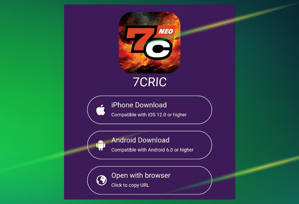 Mobile app section on 7cric