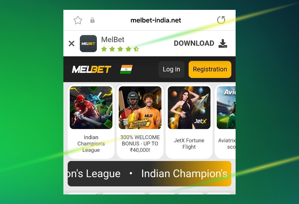 Melbet app download on Android – step 1: open the Melbet website