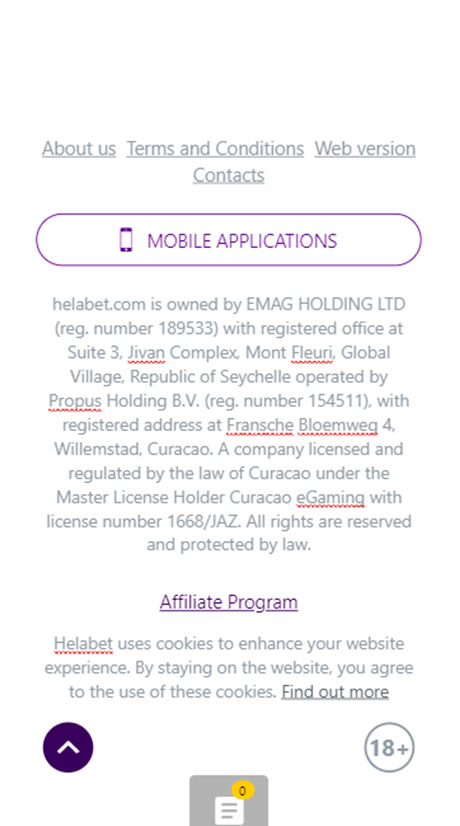 the bottom of the main page with download application button.