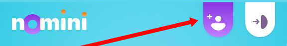 Nomini mobile app registration button.