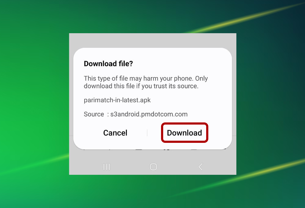 Arimatch APK download screen for Android with a Download button