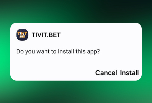 Tivit Bet mobile app installation with “Install” button.
